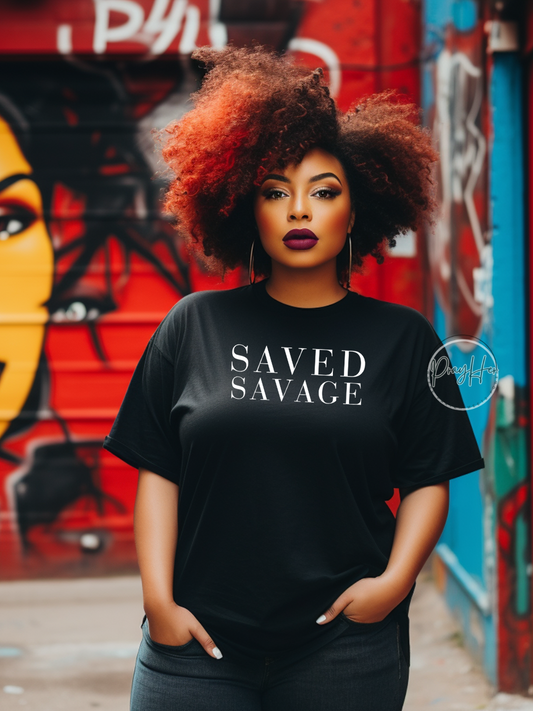 Saved + Savage Unisex Tees - BLACK