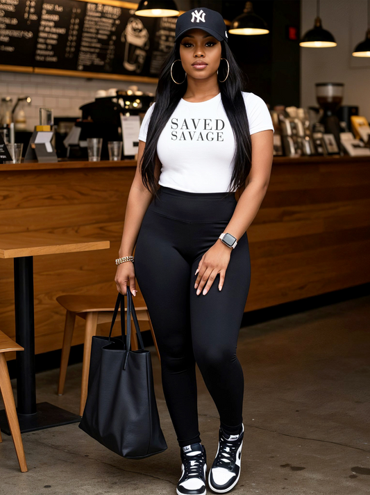 Saved + Savage Unisex Tees - White