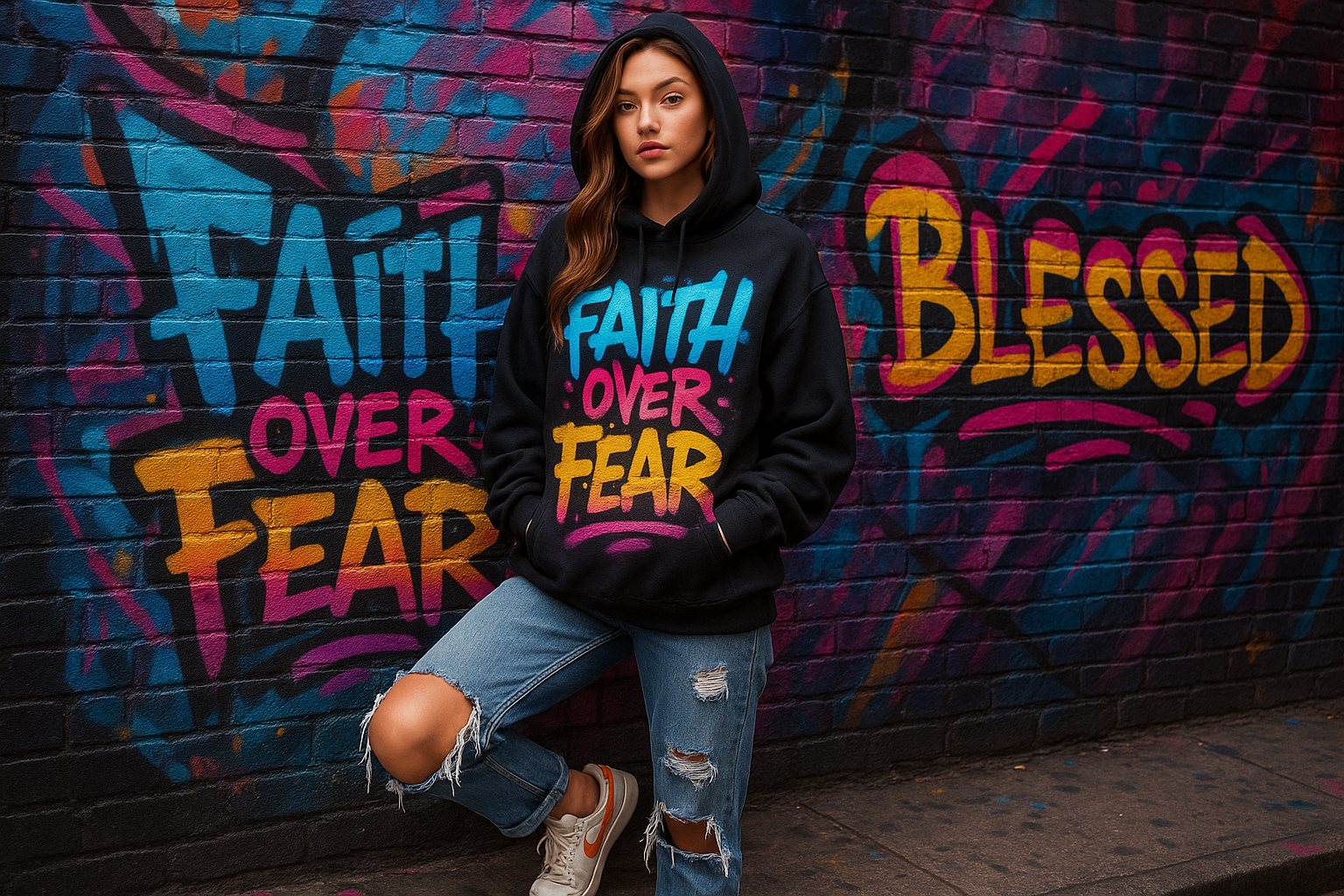 christian streetwear graffiti look for women
